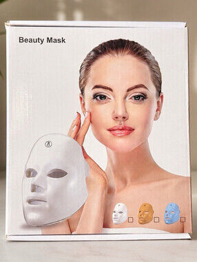 LED Light Therapy Mask for Face, White Unisex Facial Beauty Instrument